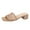 Khaki, variant on XDDST Women's Square Open Toe Heels Mesh Sandals Low Block Sandals Square Toes And Thick Heels Slip on Mules Comfortable