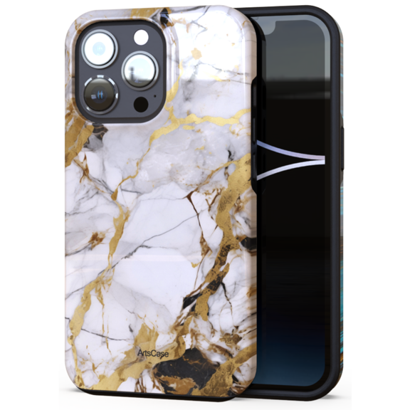 ArtsCase - Print Design Tough Case for iPhone 15 Pro Max - Gold dust