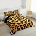 thumbnail image 3 of Manfei Wild Cheetah Pattern Bedding Comforter Set,Black Brown Twin Comforter Sets,Leopard Print Bedding Set For Child,Super Cozy Room Decor Reversible,2pcs, 3 of 8