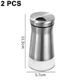 thumbnail image 2 of Elegante juego de salero y pimentero de acero inoxidable, saleros de vidrio y acero inoxidable con orificios de vertido ajustables, diseño elegante para mesa de cocina y comedor, 2 of 5