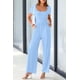 thumbnail image 4 of Mono de Mujer PRETTYGARDEN Azul Claro Manga Corta XS, 4 of 8