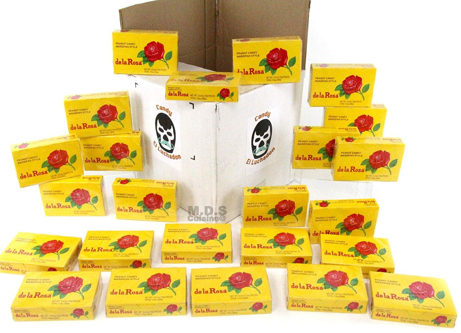 Mexican Candy Marzipan Mazapan De La Rosa Chewy Peanut Style Wholesale Boxes 12 Piece Packs Dulces Mexicanos 24 Boxes Of Marzipan 12 Pack 288 Pieces Walmart Com