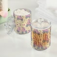thumbnail image 2 of Yayeee 2 Pack Qtip Holder Bathroom Cotton Swab Canister with Lid Clear Dispenser Set, Roller Disco, 2 of 6
