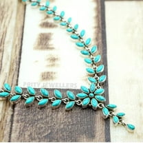 Natural Turquoise Necklace 925 Sterling Silver Handmade Gemstone Jewelry