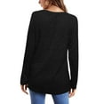 thumbnail image 4 of Pxiakgy plus size tops for women blouses for women Women's Long Sleeve Shirts Crewneck Tunic Tops Lightweight Fall Sweaters Black+L, 4 of 5