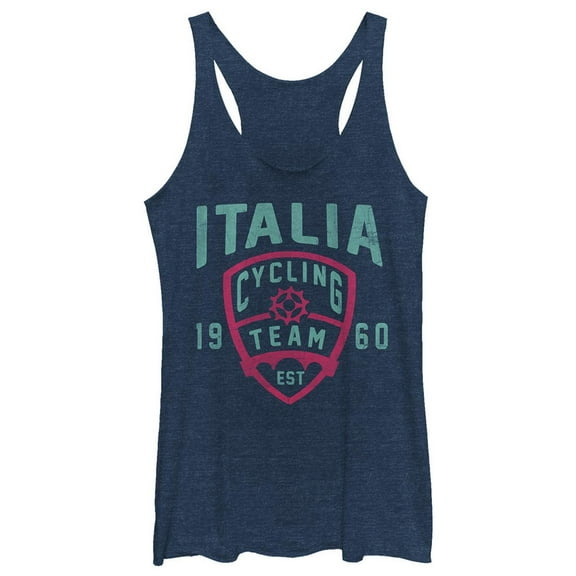 Women's Lost Gods Italia Cycling Team Est 1960  Racerback Tank Top Navy Blue Heather Small