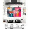 thumbnail image 5 of Stove Top Covers for Electric Stove 28.5x20.5 Inches, Pink Teal Blue Heat Insulation Fireproof Glass Cooktop Protector, Modern Contemporary Oil Painting Countertop Stovetop Cover for Kitchen, 5 of 8