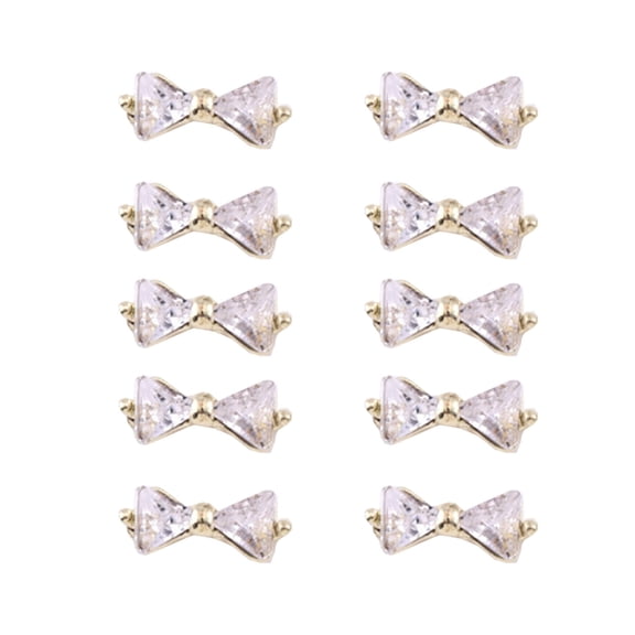 Aellinatey Bow Nail Rhinestones Gems Bow Nail Charms Stones for DIY Nail Art Decorations