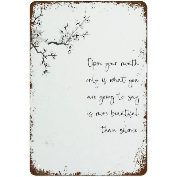 Funny Vintage Metal Signs Motivational Art Mindfulness Poster Inspirational Quote Wall Art Tin Sign Size: 12 x 16 inch