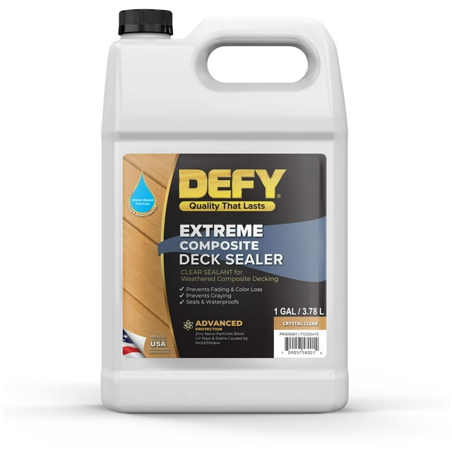 DEFY Scellant Étanche pour Terrasse en Composite Cristal Clair, 1 Gallon
