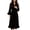 Black, variant on Women's Fleece Linen Robe Long Sleeve Belted Maxi Sleepwear for Winter 2XL