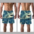 thumbnail image 3 of luoweisi Men's Beach Shorts Quick Dry Swim Trunks with Mesh Lining Shark L, 3 of 5
