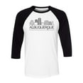 thumbnail image 1 of Skyline Albuquerque Three-Quarter Raglan Sleeve Baseball Shirt Unisex X-Large White/Black, 1 of 5