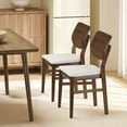 thumbnail image 2 of Gymax Dining Chairs Set of 4 w/ Rubber Wood Frame Padded Seat Curved Back Living Room White, 2 of 10