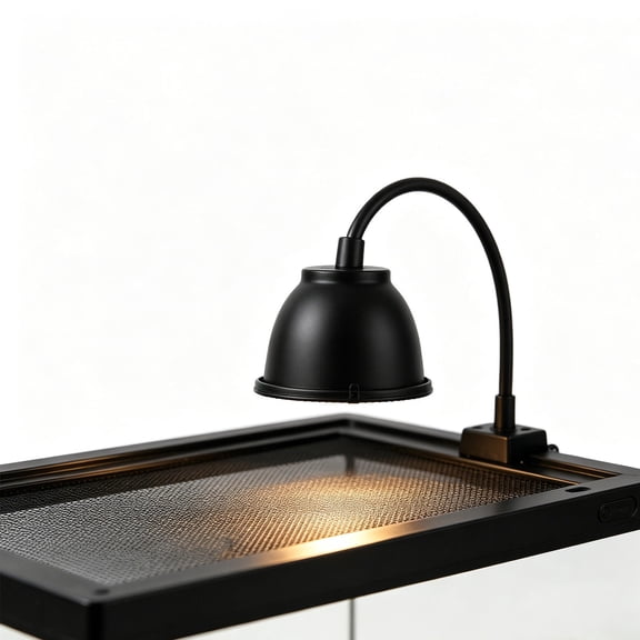 CRILSTYLEO Reptile Heat Lamp Dome, Black Thickened Reflector Fixture, Terrarium Basking Light Holder for Lizard, Snake