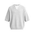 thumbnail image 3 of XUANTAOO Mens Tshirt Short Sleeve Corduroy Crewneck Henley Shirt Basic Grey Tee Shirts Mens Summer Shirts, 3 of 3