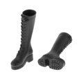 thumbnail image 3 of 2 Pares de de Botas de 1/6 para Cuerpo de de Acción Femenina de Accesorios Modelo de Muñeca Negro Hugo botas de figuras de acción, 3 of 10