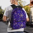 thumbnail image 6 of Fuzoiu blue purple Snowflake Print School Backpack for Teens,Large Bookbag,Lightweight Laptop Bag for Travel, Work, School & Outdoor Adventures, 6 of 6