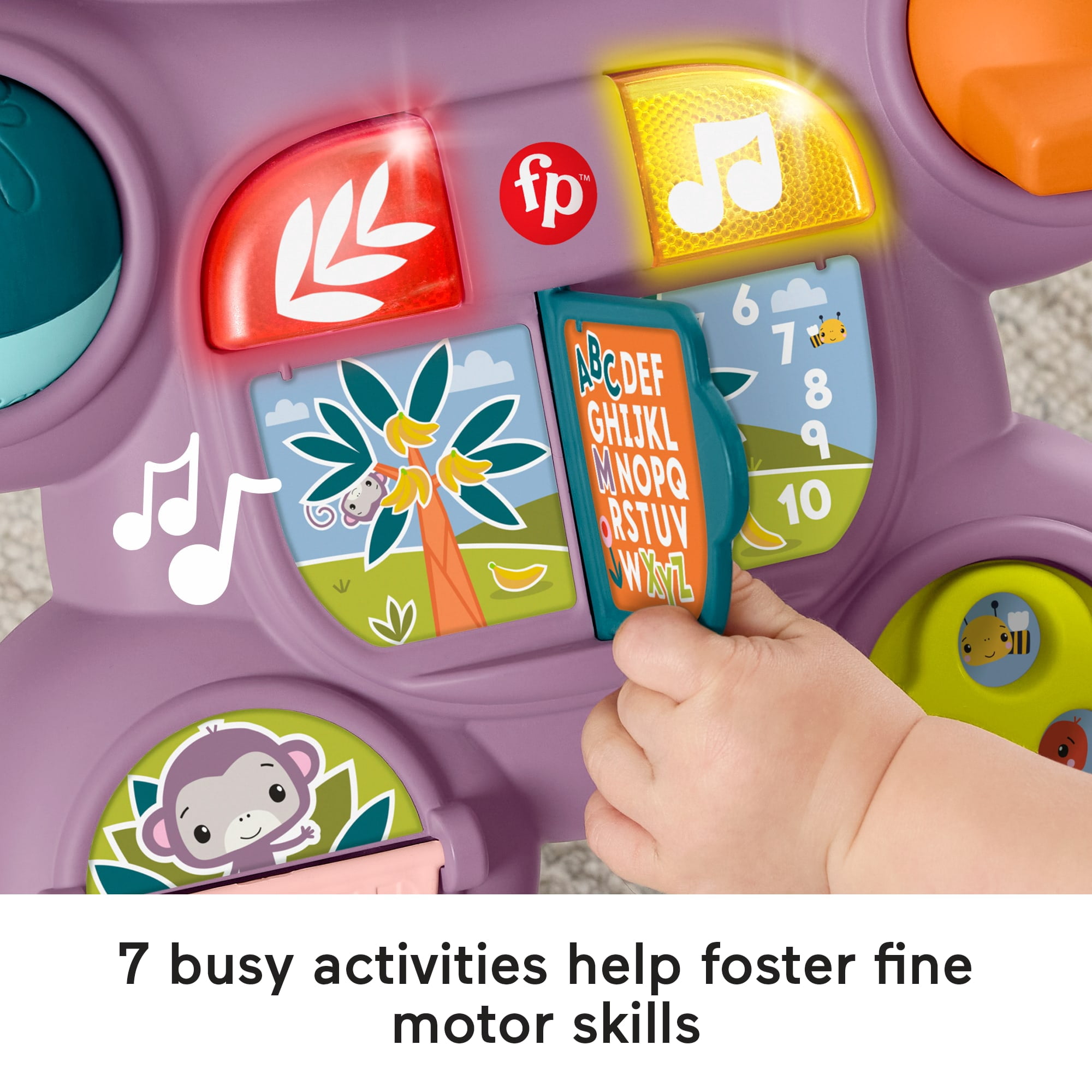 Fisher-Price Learn with Me Purple Monkey Walker Baby Learning Toy with Music & Lights