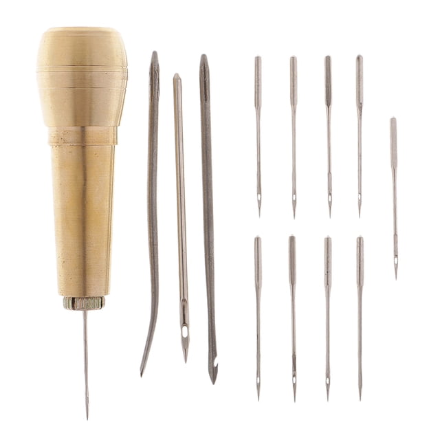 ón de Mango de Cobre Y Agujas, Herramienta de Reparación de Zapatos de Mano para Coser DIY, Reparar Cuero de Lona Sunnimix Punzón de coser con mango de cobre