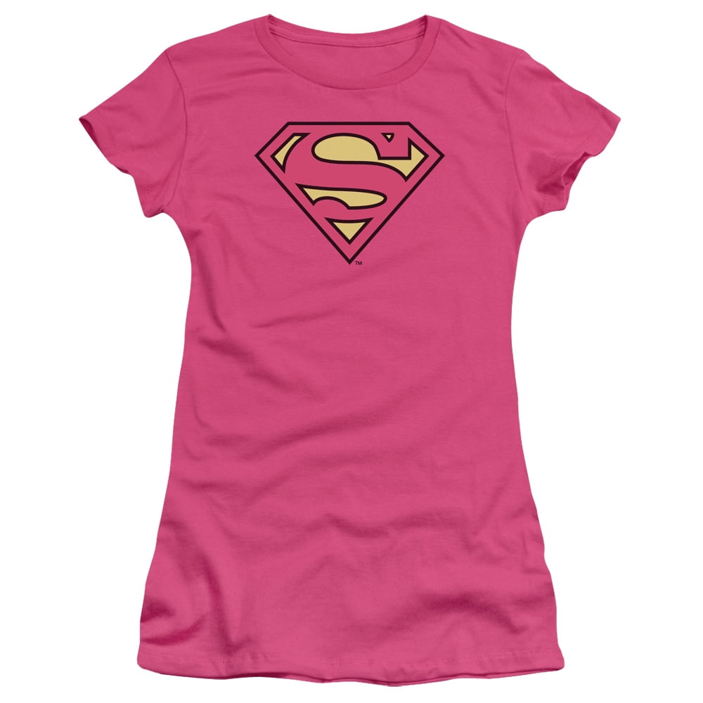 Superman DC Comics Fuchsia Flames Juniors Sheer T-Shirt Tee