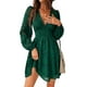 thumbnail image 1 of Vestido de mujer, vestido de encaje, escote en V, botones, manga larga, vestidos casuales, 1 of 5