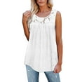 thumbnail image 1 of Innerwin Vest Solid Color Women Tank Tops Vaction Plain Bohemian T Shirts White L, 1 of 8