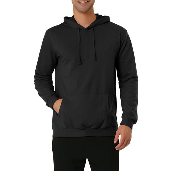 Lars Amadeus Men's Hoodie Sweatshirt Long Sleeves Solid Drawstring Pullover