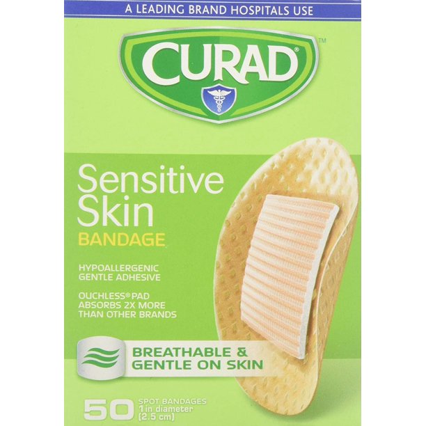 5 Pack Curad Sensitive Skin Bandages Spots 50 count each
