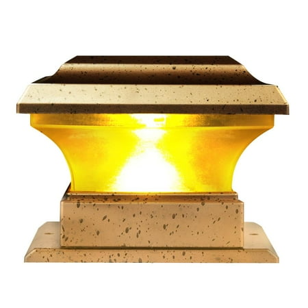 Outdoor Lighting Pillars Tebru Pillar Light, Solar Power Fence Post Lights Waterproof Outdoor Garden Landscape Yard Pillar Lamp Warm Light, Solar Power Lamp ()