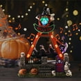 thumbnail image 3 of 11.8 in  Halloween Village Indoor Halloween Decorations Pirate Ship Musical Hell's Sea Pendulum LED Swing with Skull Pumpkin Motion and Sound for Indoor and Halloween Party Decor, 3 of 9