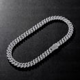 thumbnail image 2 of 14K Gold Over 925 Silver Hip-Hop Necklace, Diamond-Shaped Densely Set Moissanite Cuban Chain, Chic Choice for Modern Style Aficionados or Celebrations,Fathers Day, 2 of 6
