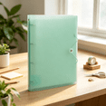 thumbnail image 3 of 4 Hole Plastic Loose Leaf Binder, Durable Metal Fixture Design For A4 Paper Document Storage And Sorting (Light Green), 3 of 5