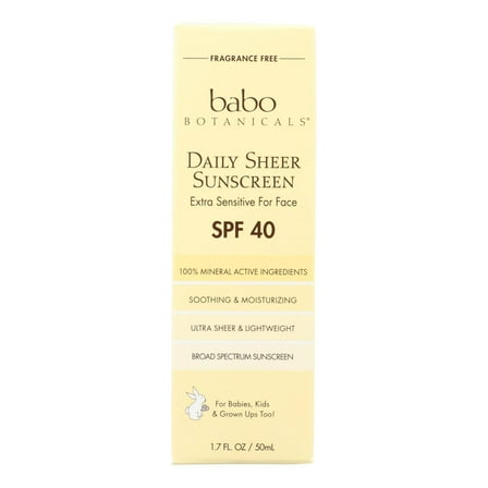 Babo Botanicals - Sunscreen - Daily Sheer - SPF 40 - 1.7 oz