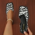 thumbnail image 2 of Womens Closed Square Toe Slingback Sandals 2025 Fashion Leopard Chunky Dress Low Heels Shoes Summer Fall, 2 of 5