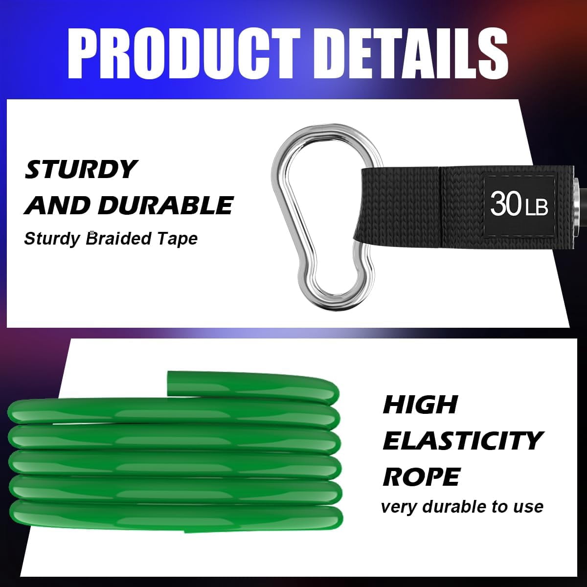 JJEAN-Resistance Bands, One Single Exercise Bands, Workout Bands Resistance Training for Home Workouts Fitness Pilates