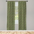 thumbnail image 3 of Ambesonne Cactus Curtains, Cartoon Saguaro Zigzag, Pair of 28"x84", Green Pale Brown Beige, 3 of 5