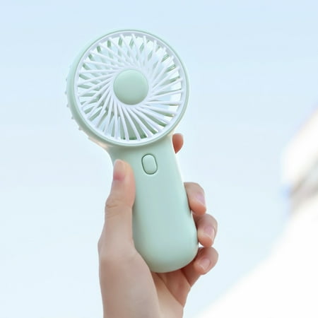 

harmtty 1 Set Handheld Fan 2 Gears Rechargeable Large Wind Low-Noise Detachable Base Dense Grille Mini Fan Cooler Daily Life Supply Pink