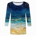 thumbnail image 3 of Kaprioy Womens Tops Elbow-Length Graphic Crew Neck T-Shirts Womens Shirts, 3 of 4