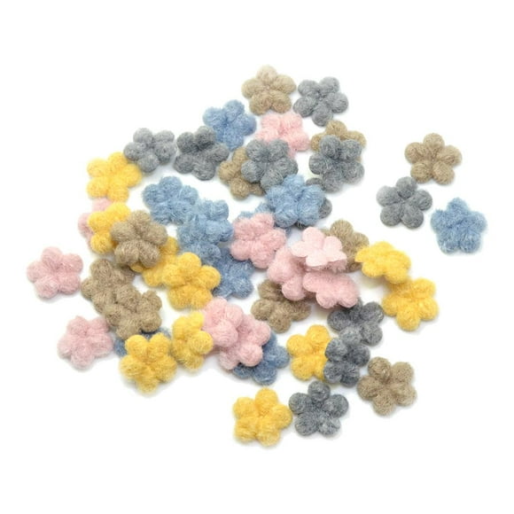 50pcs Flores Botones de Espalda Plana Adornos Ropa Decoraciones de Lazo para El Cabello