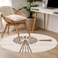 thumbnail image 4 of Rustic Windmill Round Area Rug 3Ft Washable Small Circle Rugs for Kitchen Entryway, Vintage Country Farmhouse Wooden Grain Non-Slip Carpet Floor Mats Indoor Outdoor Carpet Runner Aesthetic Home Decor, 4 of 8