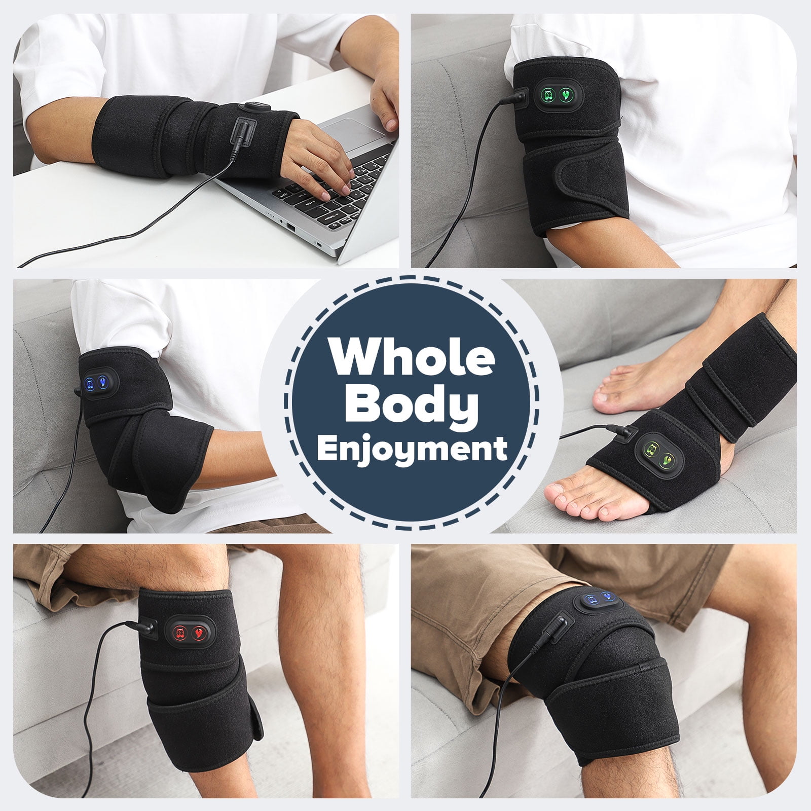 Heating Pad Wrap for Multiple Areas Multi-USE WRAP Heating Pad for Elbow, Wrist, Ankle and Forearm Body Strip Type Wrap Around Heating Pad 79" Long Charge Cord Tennis Elbow Heating Pad