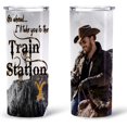 thumbnail image 1 of Athenstics Cowboy Go Ahead I''ll Take You To The Train Tumbler 20 Oz Or 30 Oz, Tumbler For Cowboy Lover, Double Wall Insulated Cups With Lids, With Straws, 1 of 6