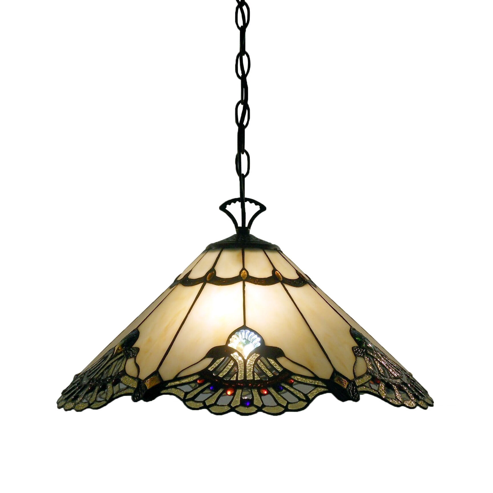 Warehouse of Tiffany Tiffany-style  Courtesan 16-inch Hanging Lamp