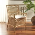thumbnail image 2 of Safavieh Zorianna Bohemian Rattan Dining Arm Chairs, White / Natural, 2 of 8