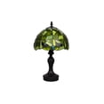 thumbnail image 2 of Halloween Green Dome Night Light, 14in LED Table Lamp with Tiffany Style Shade for Bedroom, Mantel and Party Decor, 2 of 5