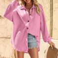 thumbnail image 7 of FRSASU Womens Plaid Shirt Long Sleeve Lapel Button Down Blouses Lightweight Tops Pink XXL(XXL), 7 of 7
