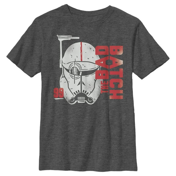 Boy's Star Wars: The Bad Batch Crosshair Logo  Graphic Tee Charcoal Heather Medium