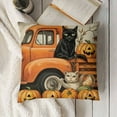 thumbnail image 3 of YINGXI Happy Halloween Decorative Throw , Pumpkin Truck Porch Patio Outdoor Pillowcase, Jack O Lantern Fall Holiday 12x12in, 3 of 5