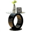 thumbnail image 1 of Furniture of America Table d'Appoint Ronde en Verre Noir, 1 of 5